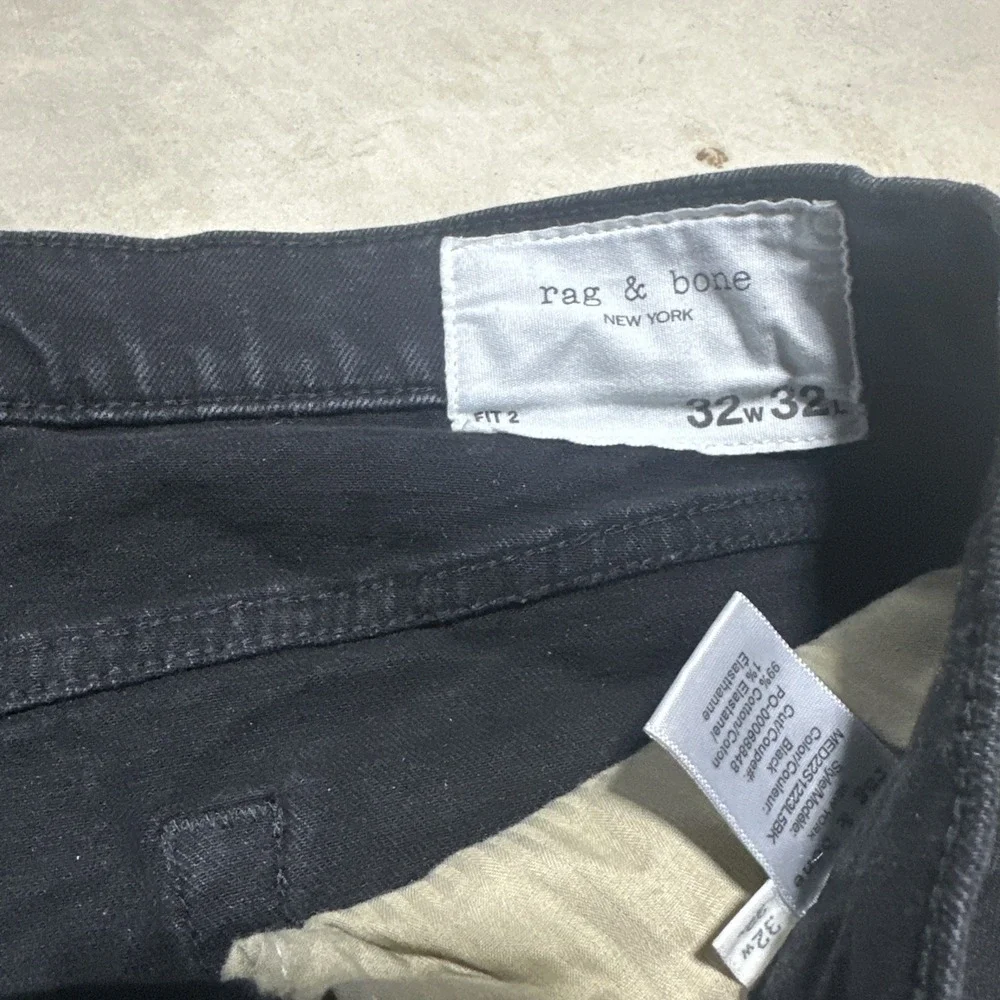 Rag & Bone Jeans Fit 2 Slim Men's SZ 32x31 Black Cotton Spandex MSRP $195 Denim